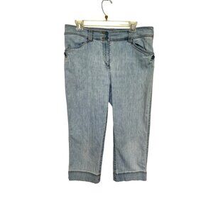 Jones New York Cropped Jeans Light Wash Nautical Casual Womans 12